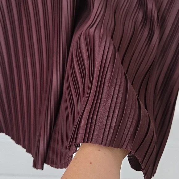 NWT DEX Plissé Plum V-Neck Dress, Size M - Picture 9 of 9